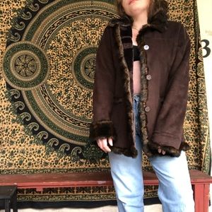 VINTAGE FAUX FUR/SUEDE COAT